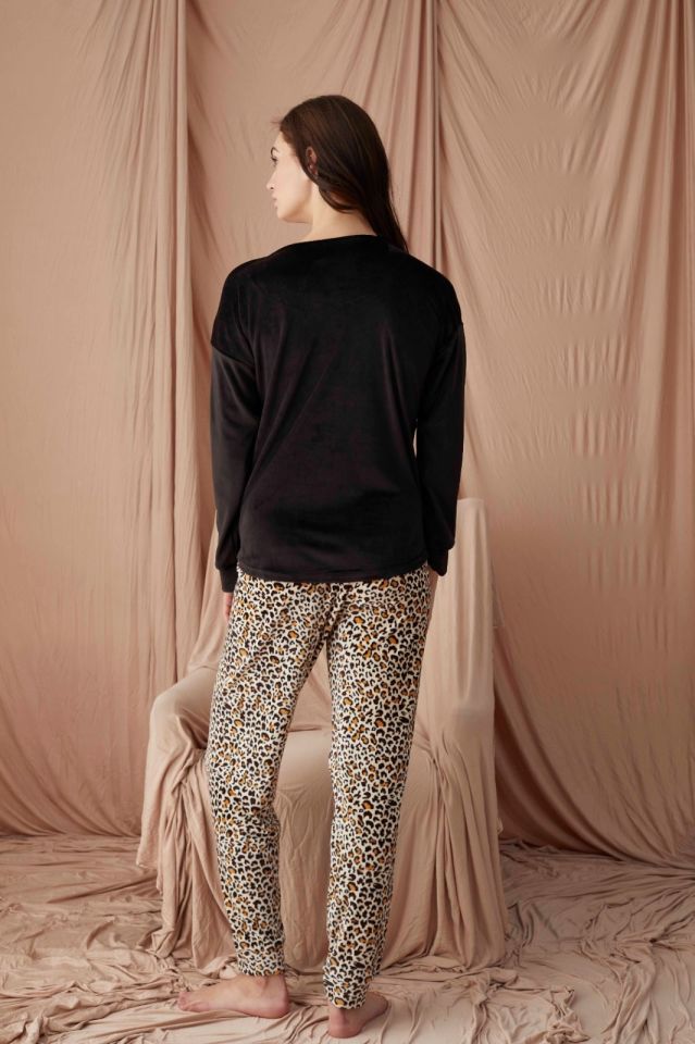 Pijamoni Kadın Kadife Pijama Takım