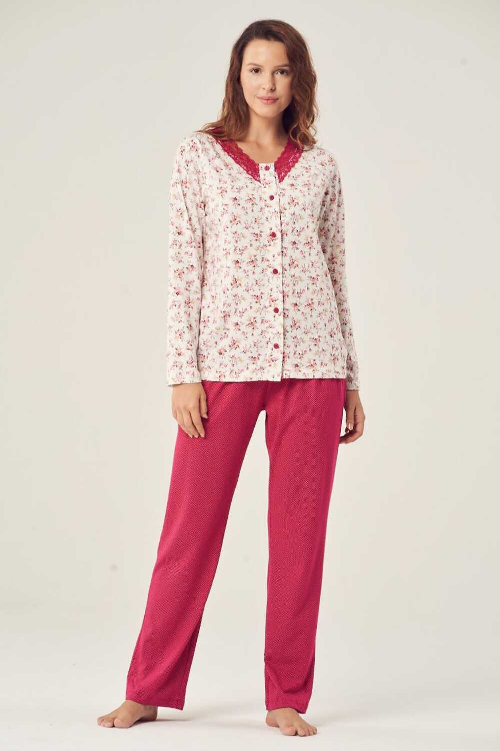Pijadore Fuşya Uzun Kol Yazlık Kadın Pijama Takım
