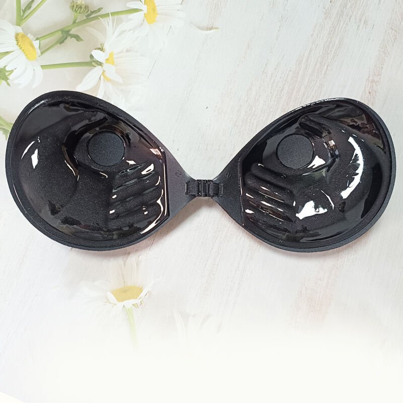 Kadın Yapışkanlı Çift Dolgulu Siyah Sütyen