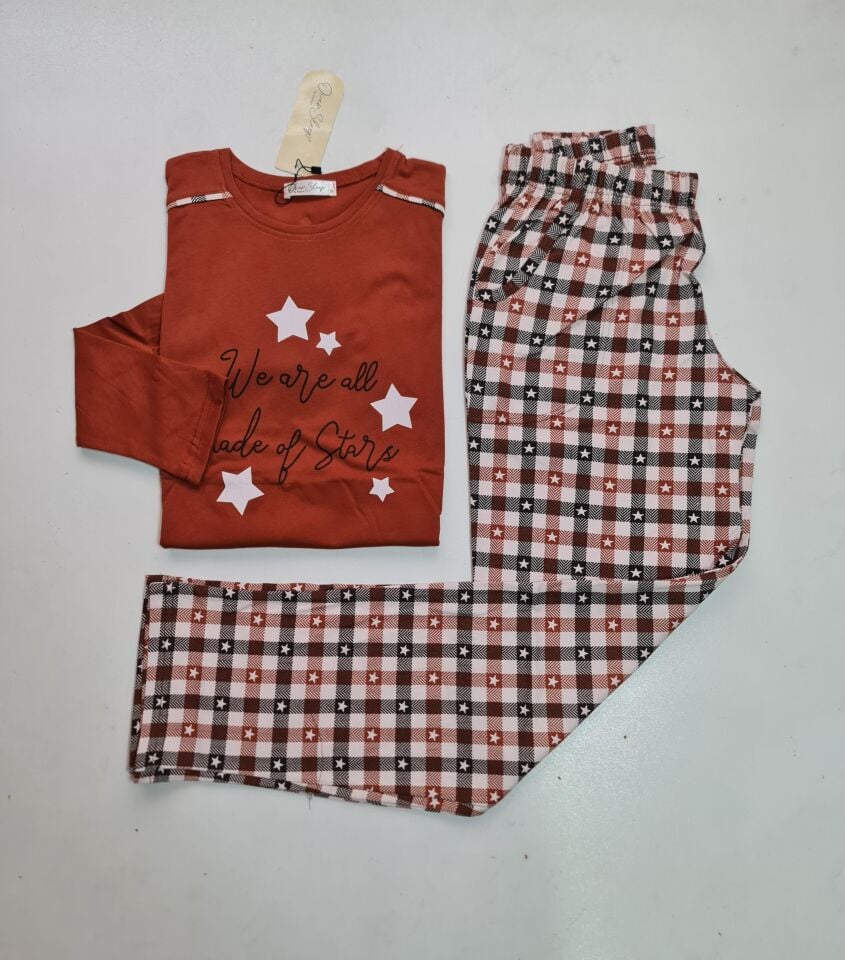Over Sleep Uzun Kol Kışlık Kadın Pijama Takım