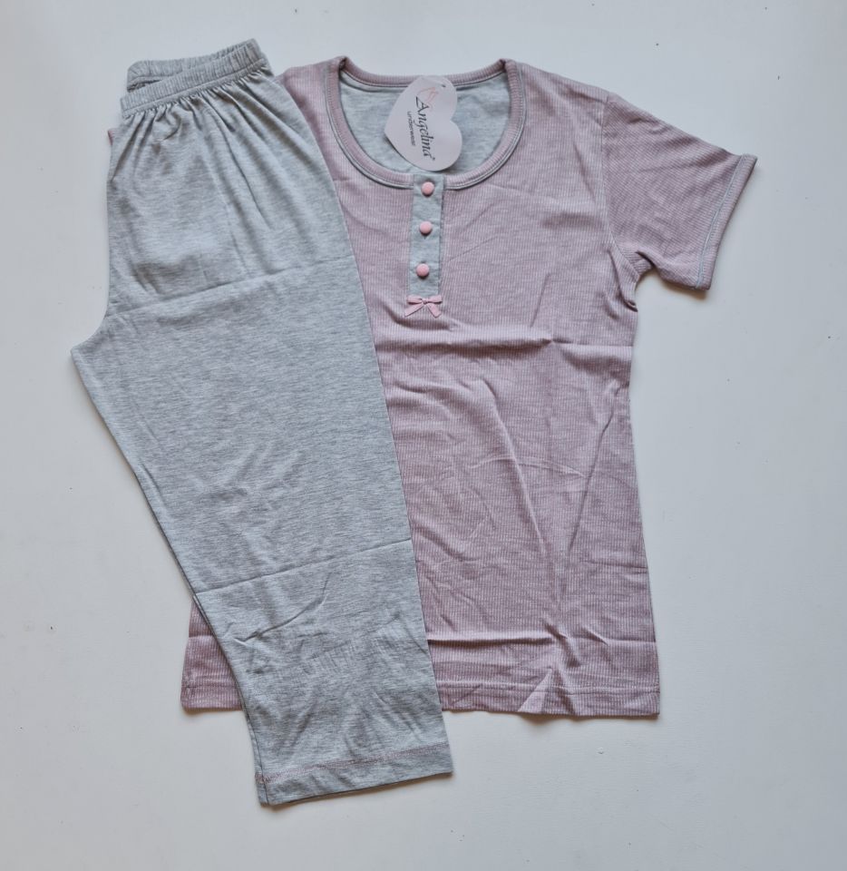 Angelina Kısa Kol Yazlık Kadın Kapri Pijama Takım