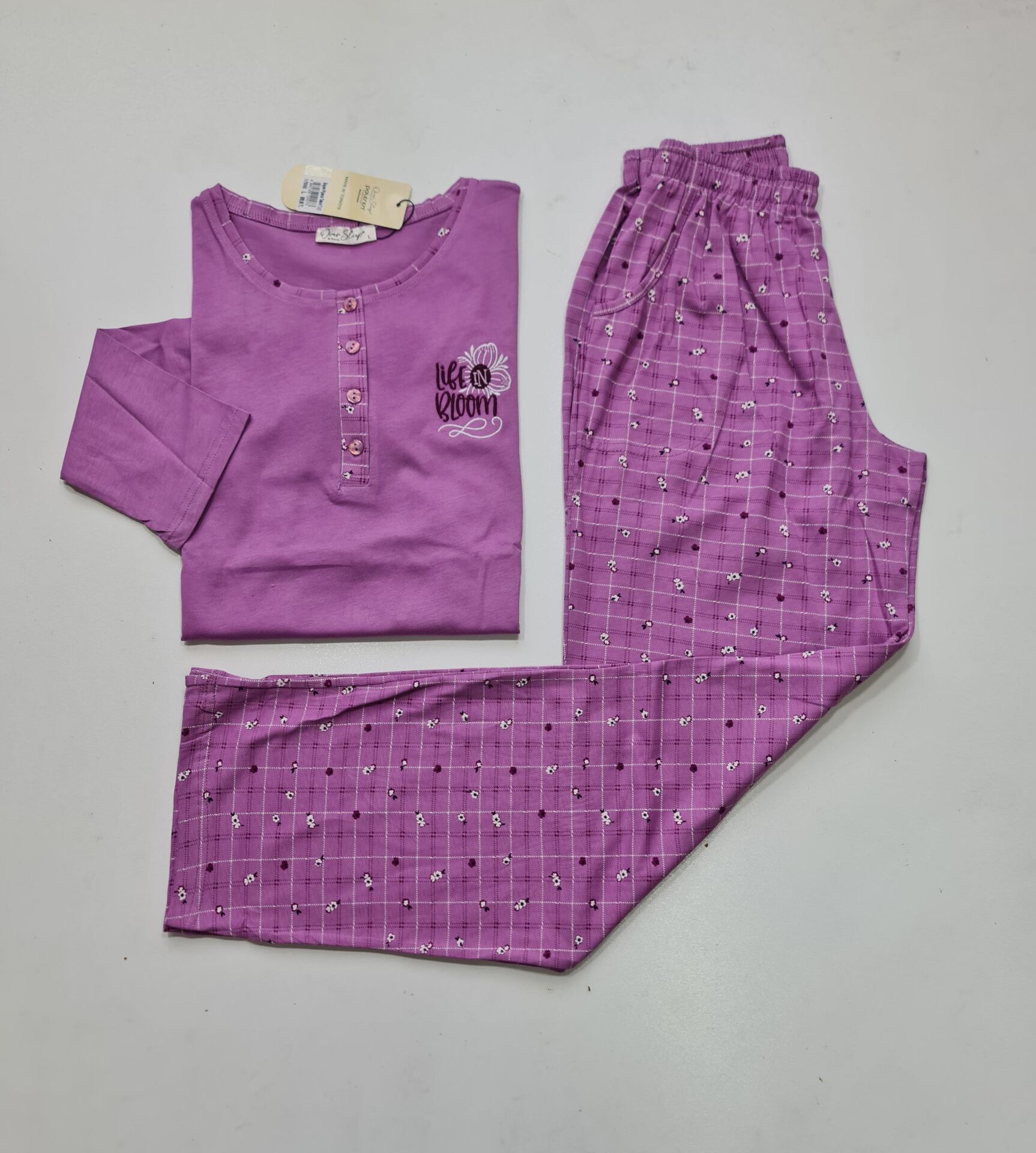 Over Sleep Uzun Kol Yazlık Kadın Pijama Takım