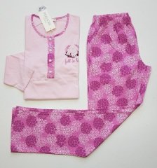 Pijadore Pembe Uzun Kol Yazlık Kadın Pijama Takım