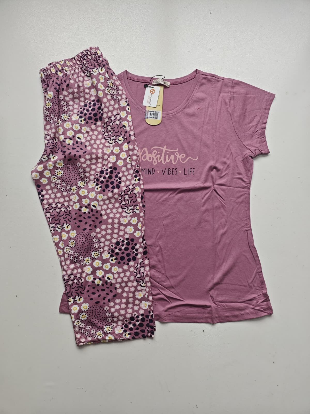 Over Sleep Uzun Kol Yazlık Kadın Kapri Pijama Takım