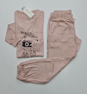 Pijadore Uzun Kol Kışlık Kadın Pijama Takım L