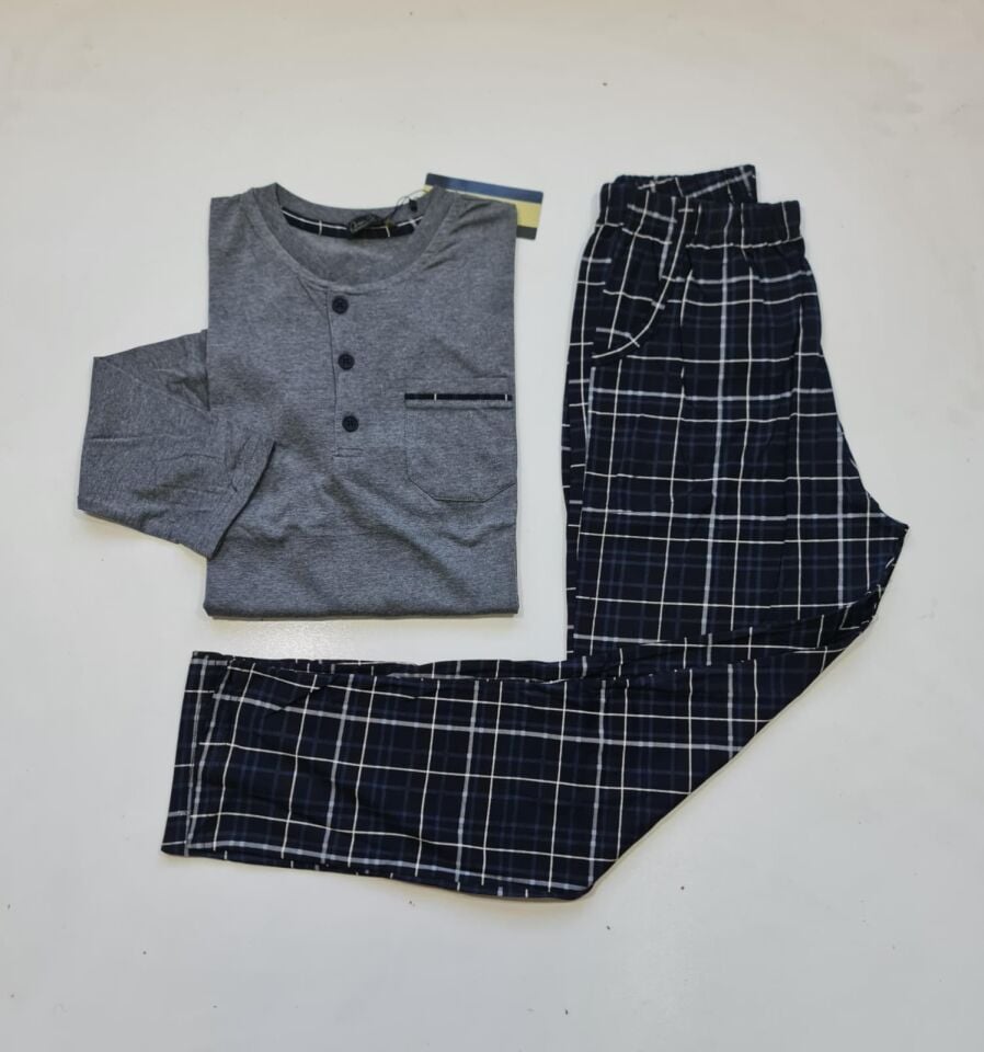 Over Sleep Uzun Kol Yazlık Erkek Pijama Takım