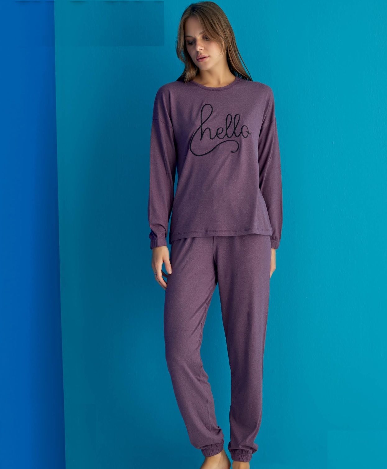 Arcan Kışlık Yün Viskon Kadın Pijama Takım