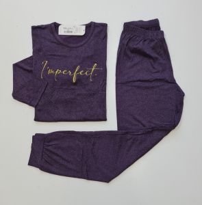 Arcan Kışlık Yün Viskon Mor Kadın Pijama Takım