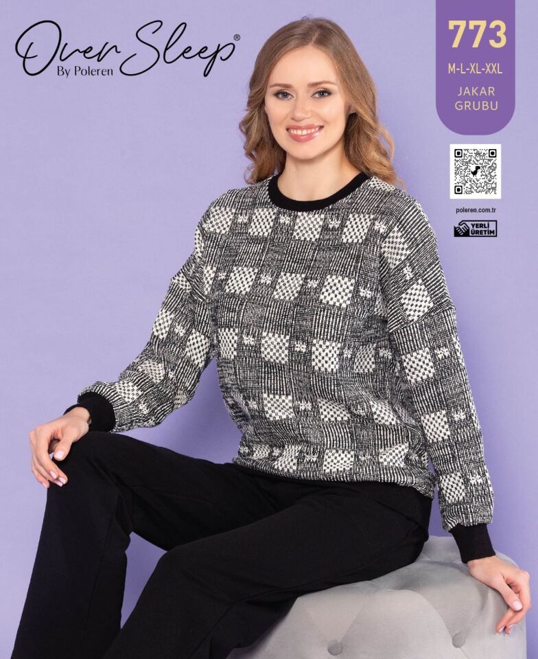 Over Sleep Uzun Kol Kışlık Kadın Pijama Takım