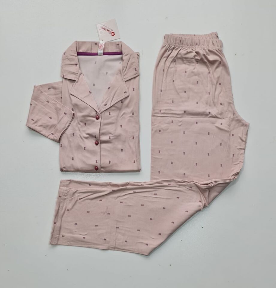 Pijamoni Uzun Kol Yazlık Kadın Pijama Takım