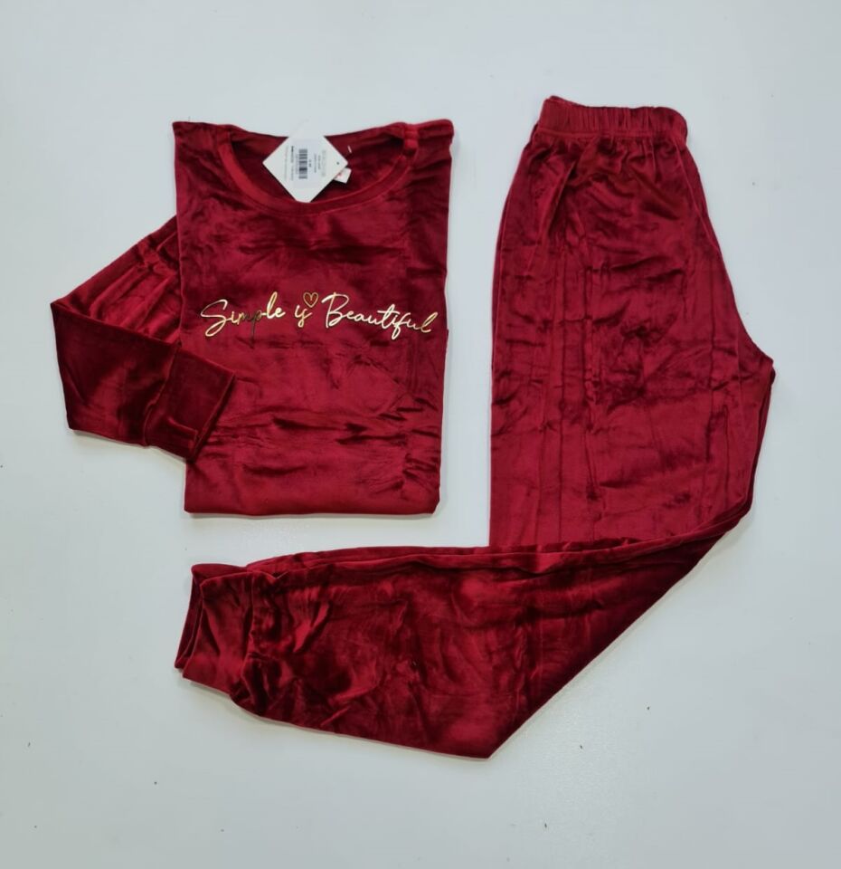Pijamoni Kadın Kadife Pijama Takım