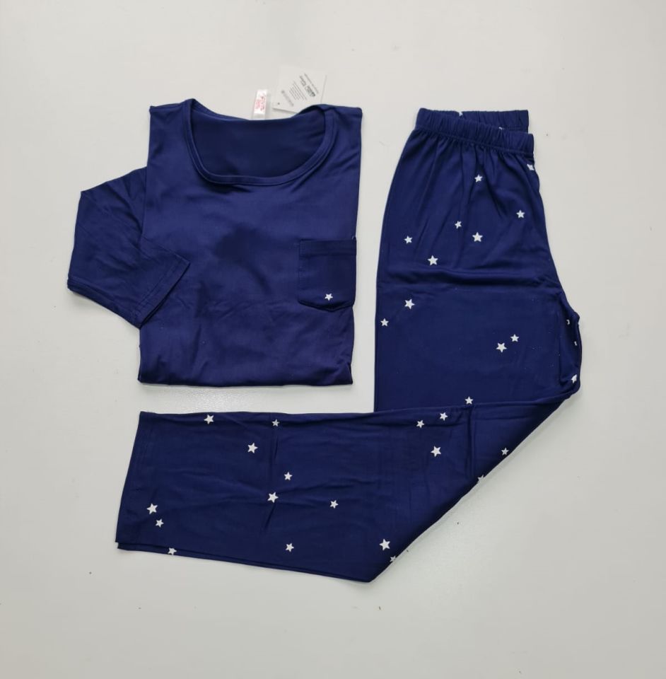 Pijamoni Uzun Kol Yazlık Kadın Pijama Takım