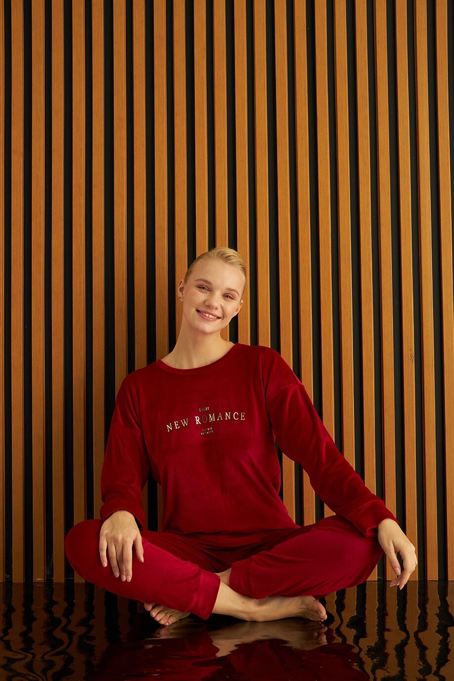 Pijamoni Kadın Kadife Pijama Takım