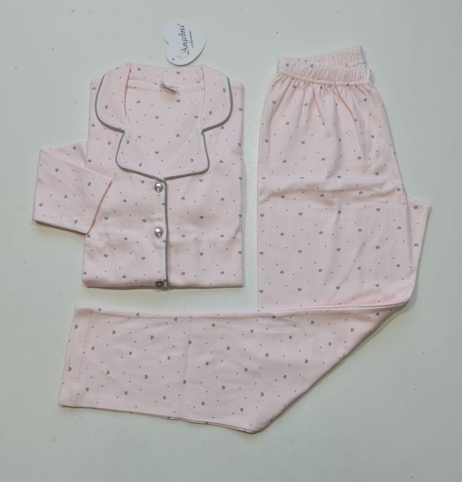 Angelina Uzun Kol İnterlok Kadın Kışlık Pijama Takım