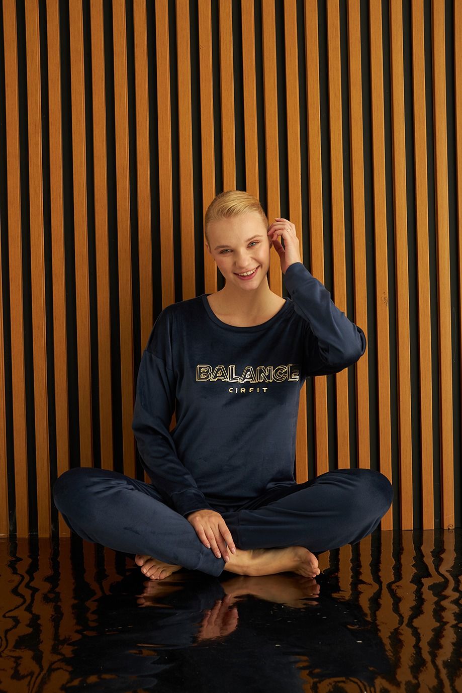 Pijamoni Kadın Kadife Pijama Takım