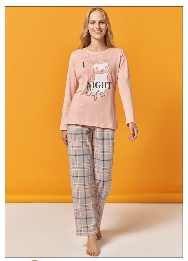 Over Sleep Uzun Kol Yazlık Kadın Pijama Takım