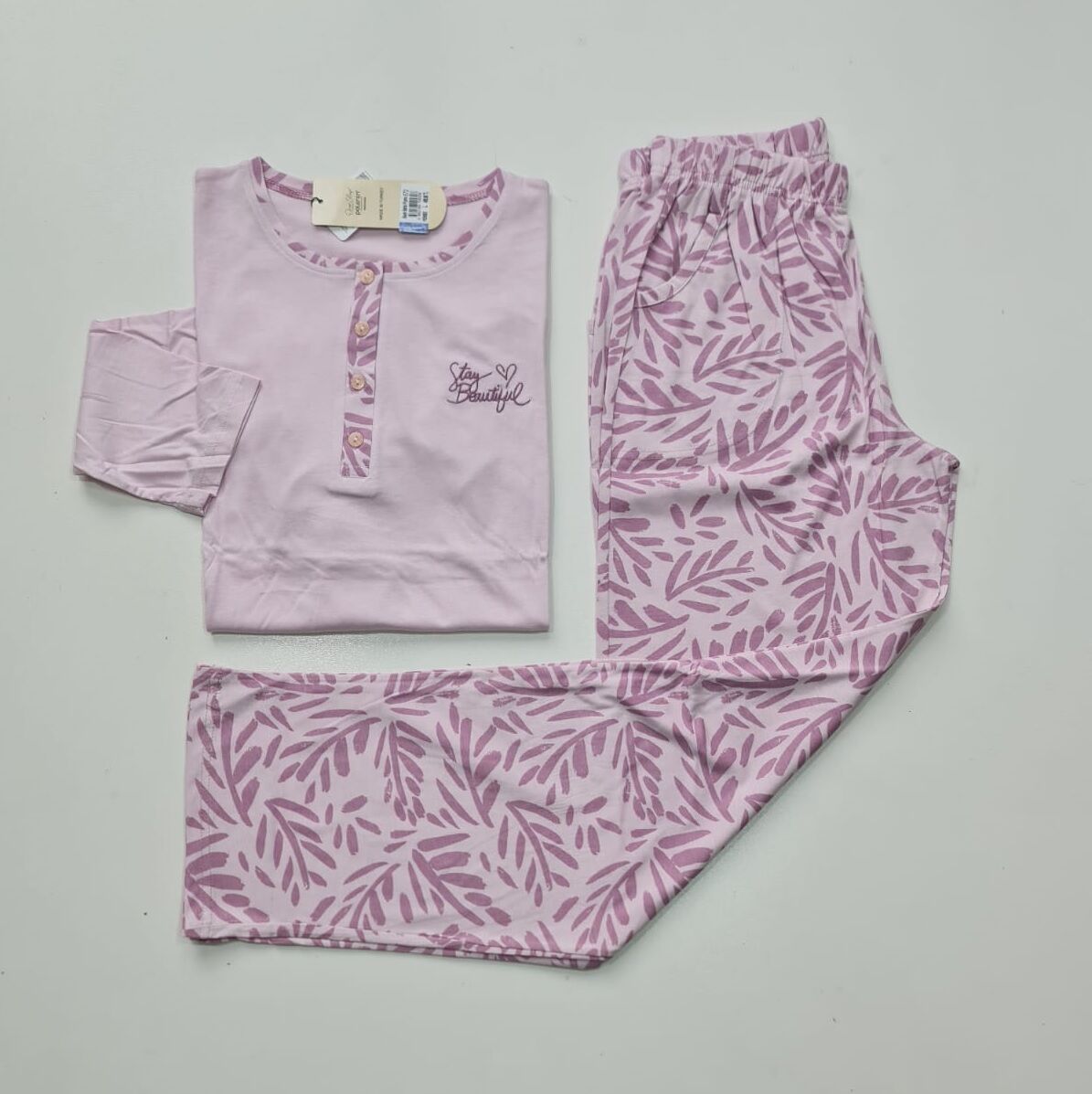 Over Sleep Uzun Kol Yazlık Kadın Pijama Takım