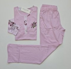 Pijadore Lila Uzun Kol Yazlık Kadın Pijama Takım
