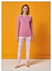 Over Sleep Uzun Kol Yazlık Kadın Pijama Takım