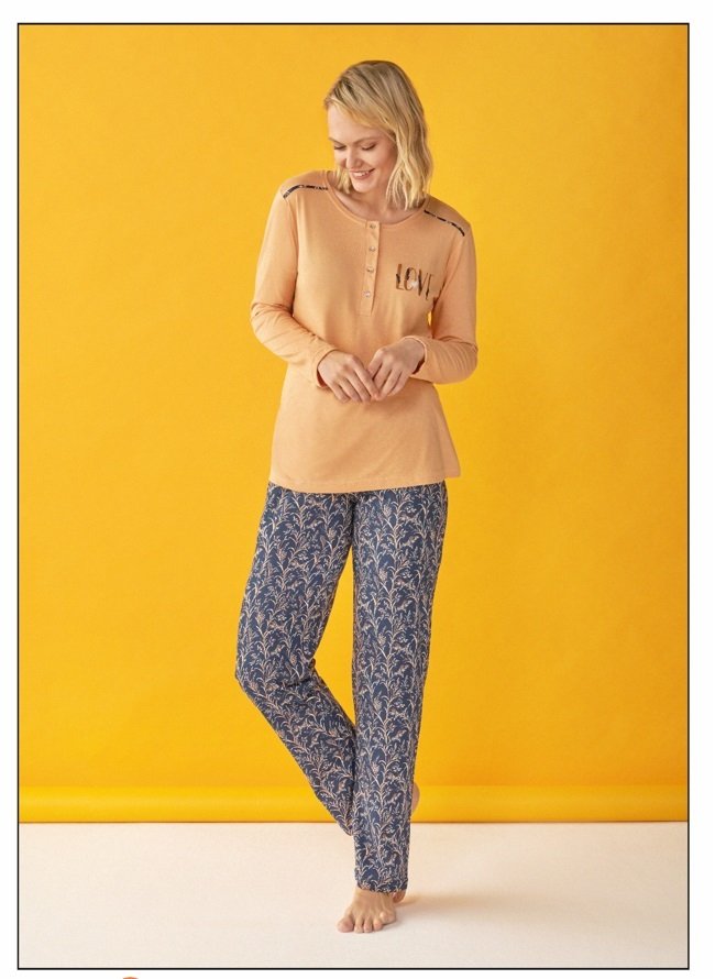 Over Sleep Uzun Kol Yazlık Kadın Pijama Takım 2XL
