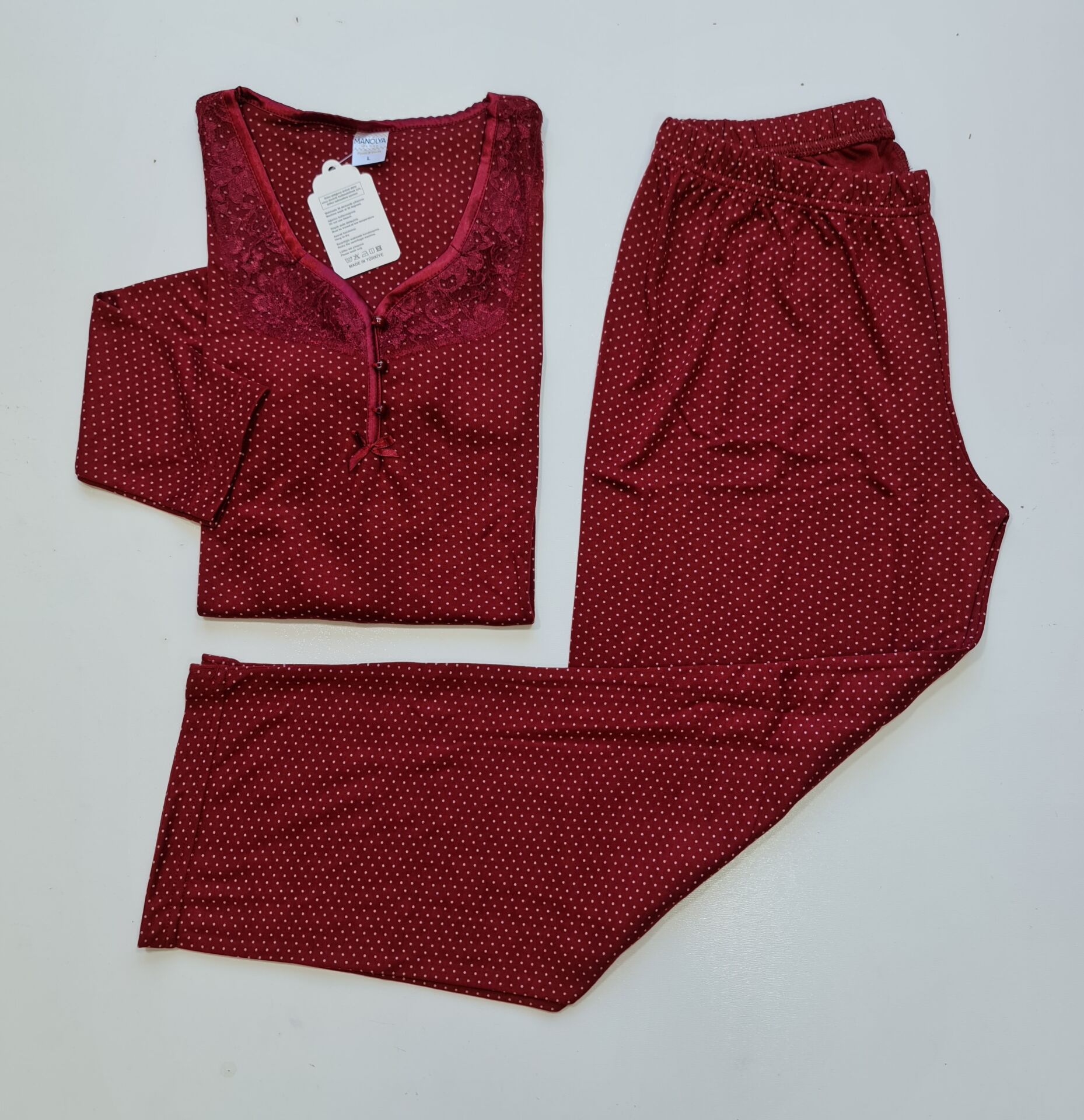 Manolya Uzun Kol Kışlık Kadın Pijama Takım