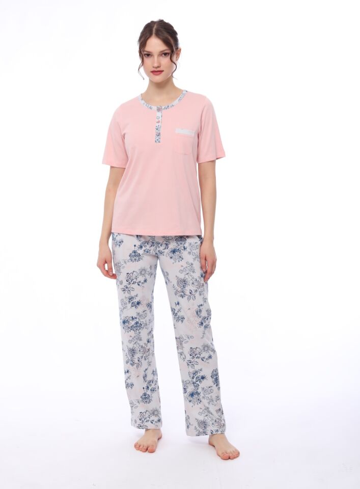Pijadore Kısa Kol Yazlık Kadın Pijama Takım