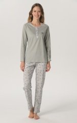 Pijadore Yeşil Uzun Kol Yazlık Kadın Pijama Takım