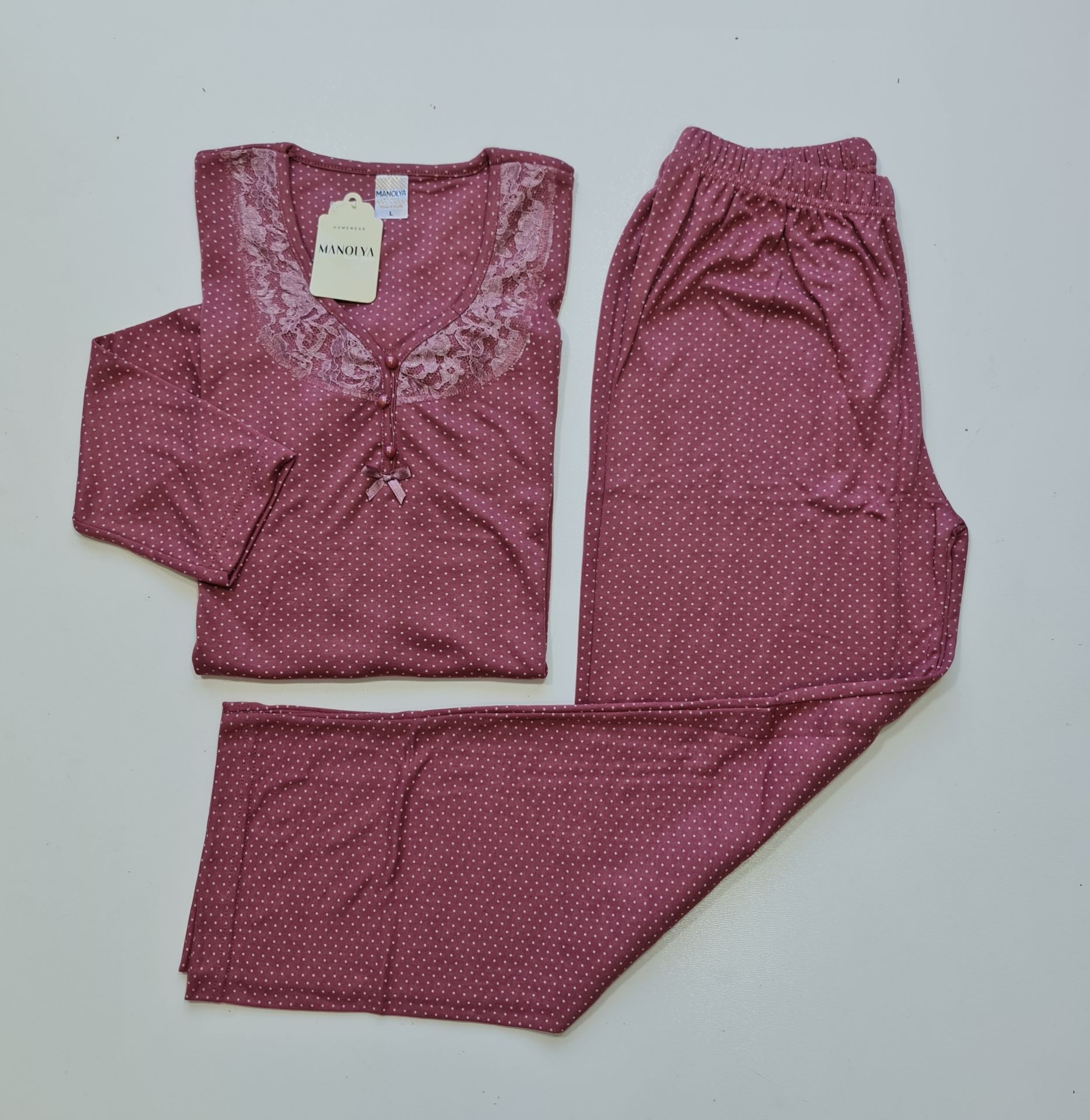Manolya Uzun Kol Kışlık Kadın Pijama Takım