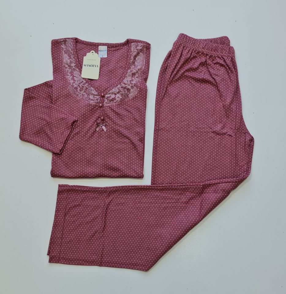 Manolya Uzun Kol Kışlık Kadın Pijama Takım