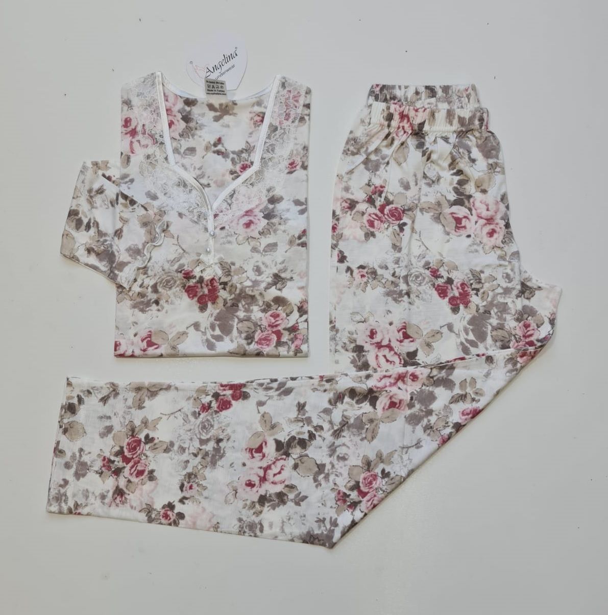 Angelina Uzun Kol Yazlık Kadın Pijama Takım