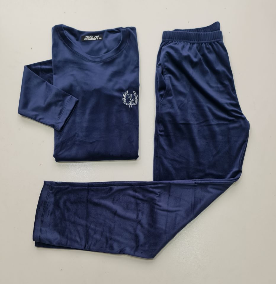 Alimer Lacivert Kadın Kadife Pijama Takım