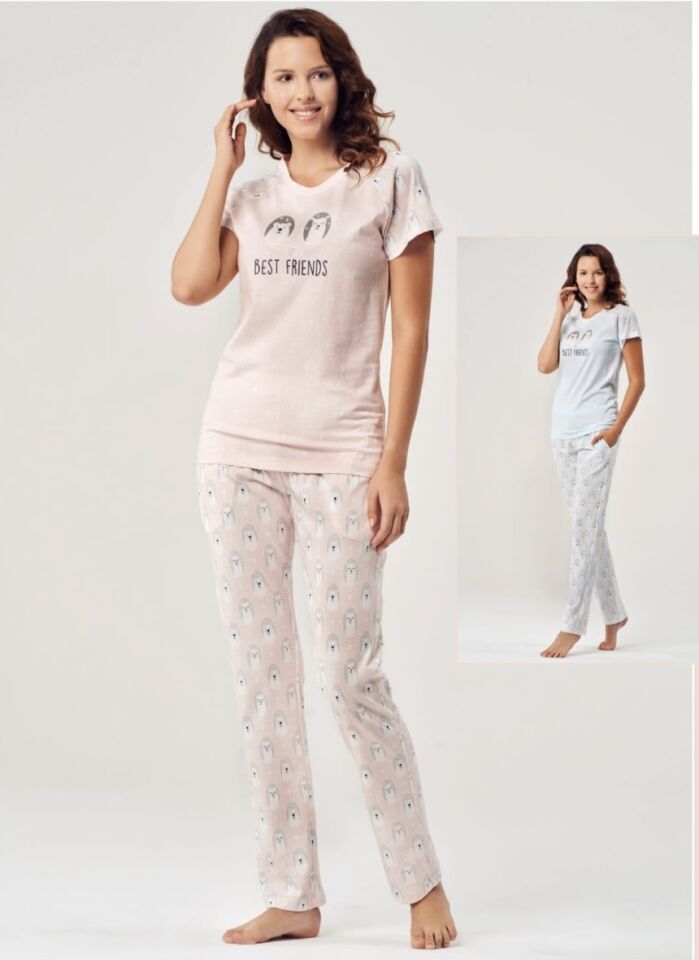 Pijadore Kısa Kol Yazlık Kadın Pijama Takım
