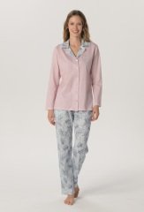 Pijadore Pembe Uzun Kol Yazlık Kadın Pijama Takım