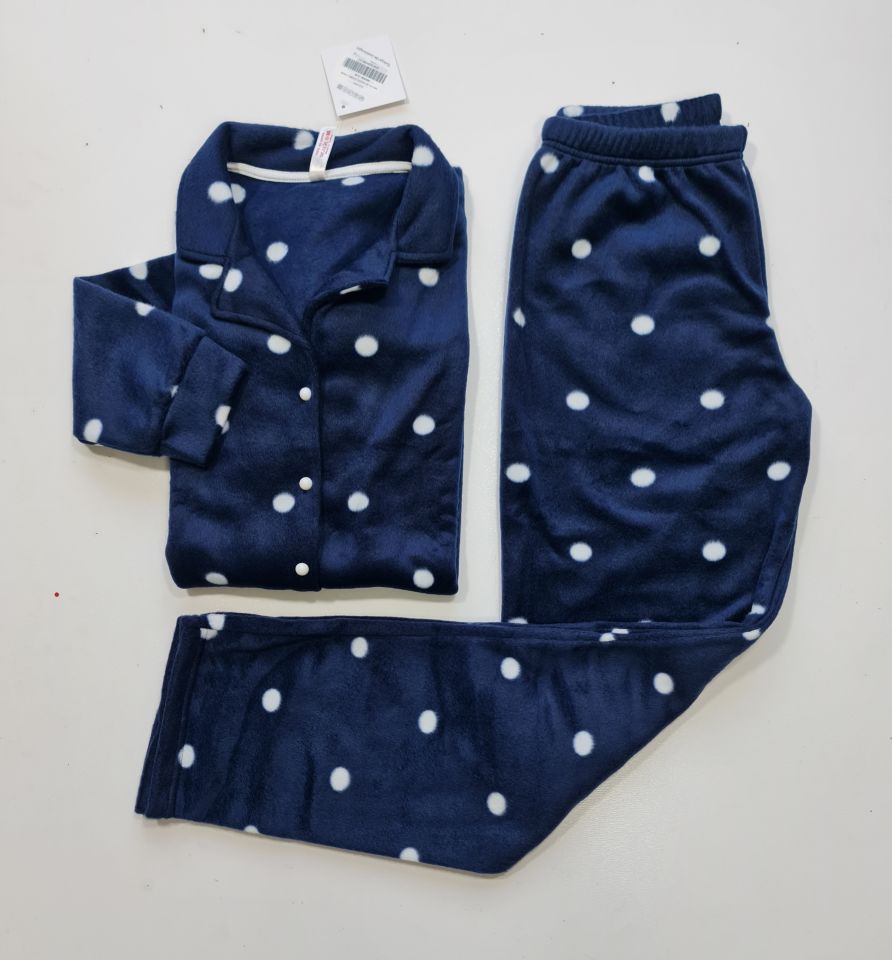Pijamoni Kadın Önü Komple Düğmeli İnci Welsoft Pijama Takım