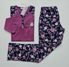 Pijadore Mor Uzun Kol Yazlık Kadın Pijama Takım