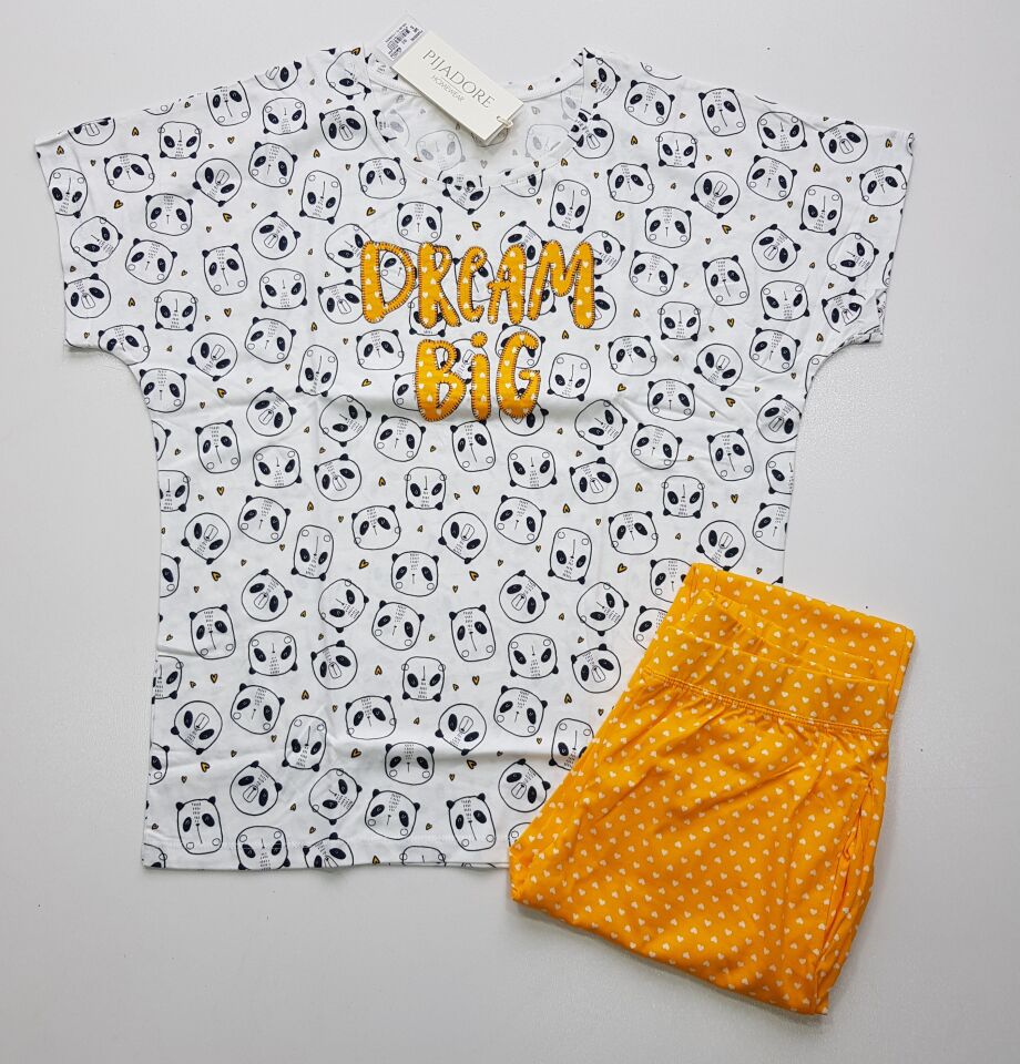 Pijadore Kısa Kol Yazlık Kadın Pijama Takım