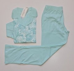 Pijadore Yeşil Uzun Kol Yazlık Kadın Pijama Takım