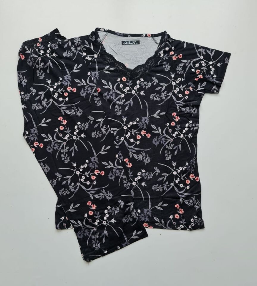 Alimer Kısa Kol Yazlık Kadın Kapri Pijama Takım