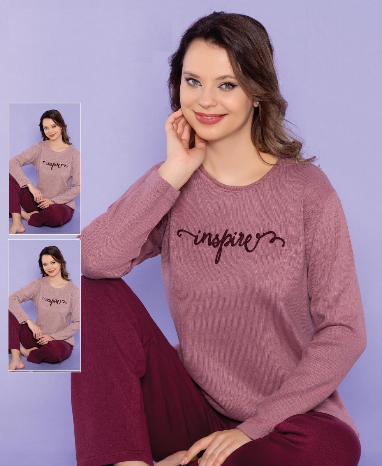 Over Sleep Uzun Kol Kışlık Kadın Pijama Takım