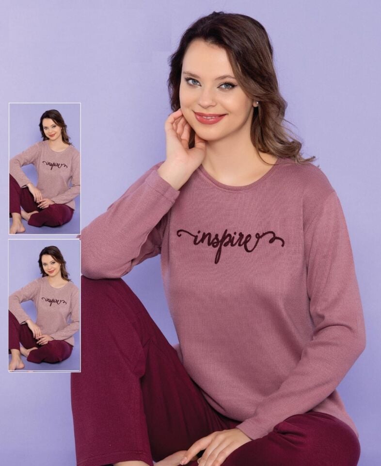 Over Sleep Uzun Kol Kışlık Kadın Pijama Takım