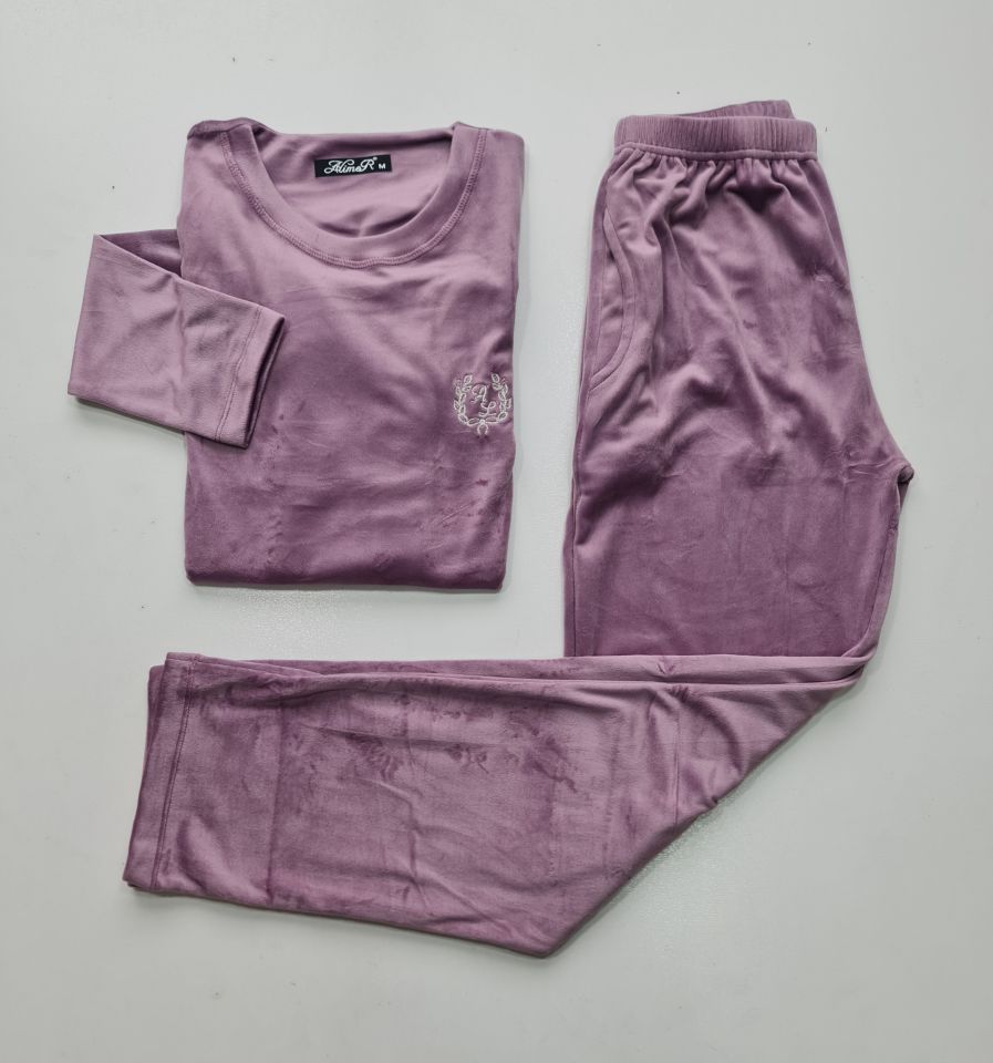Alimer Lila Kadın Kadife Pijama Takım