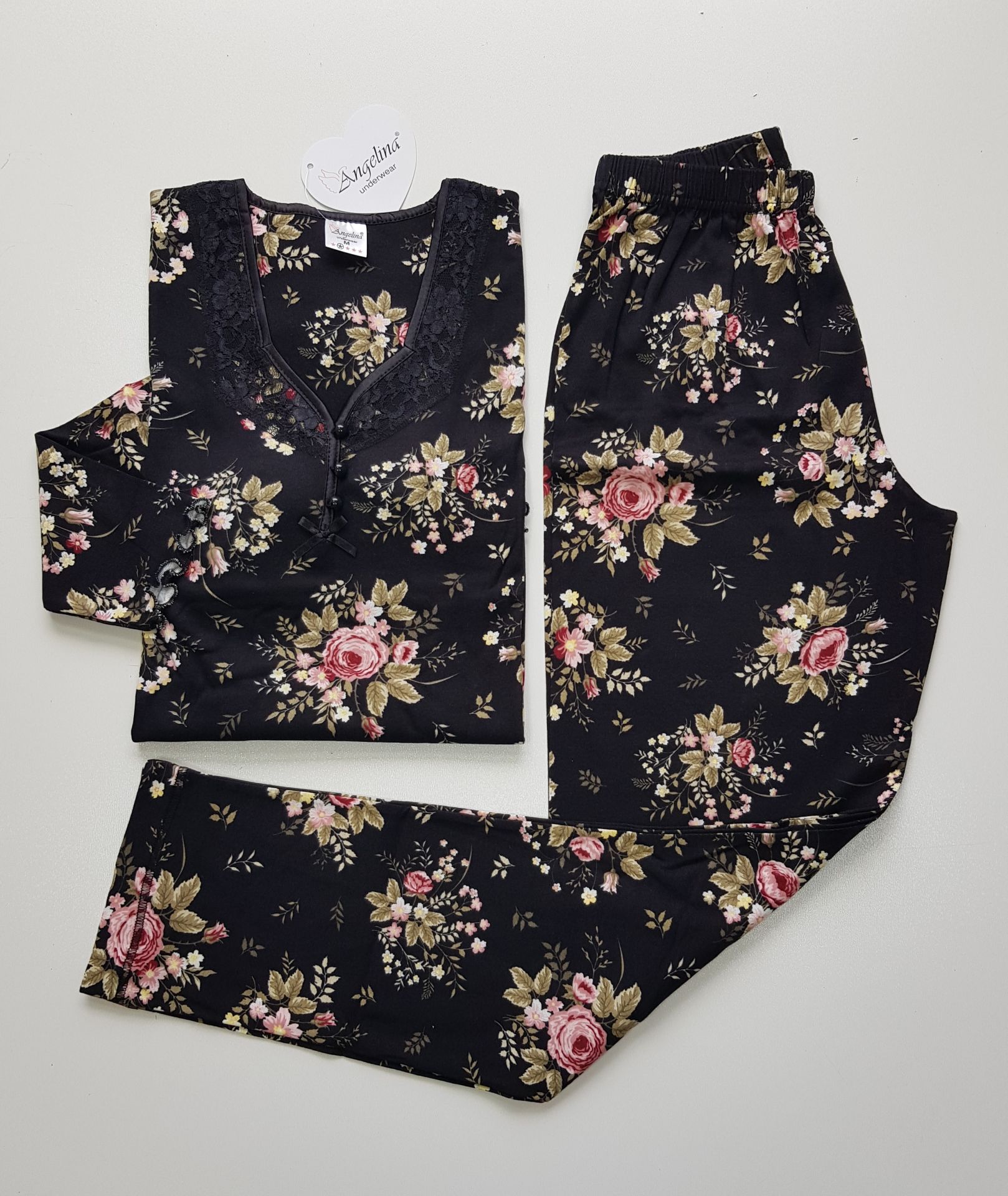 Angelina Uzun Kol Ribana Kadın Kışlık Pijama Takım