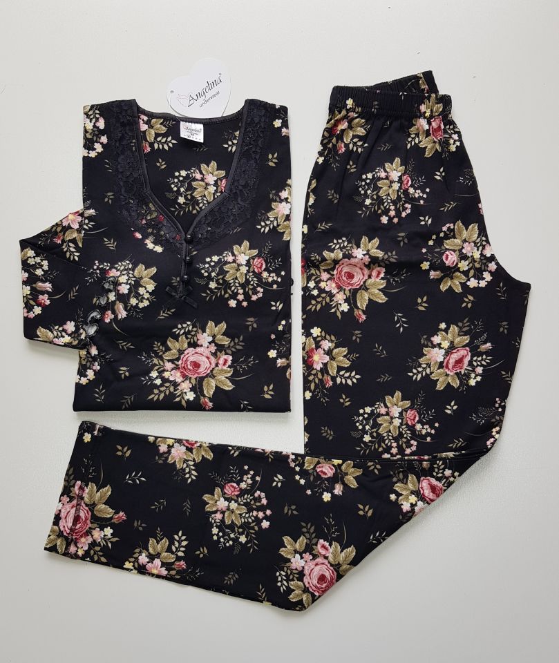 Angelina Uzun Kol Ribana Kadın Kışlık Pijama Takım