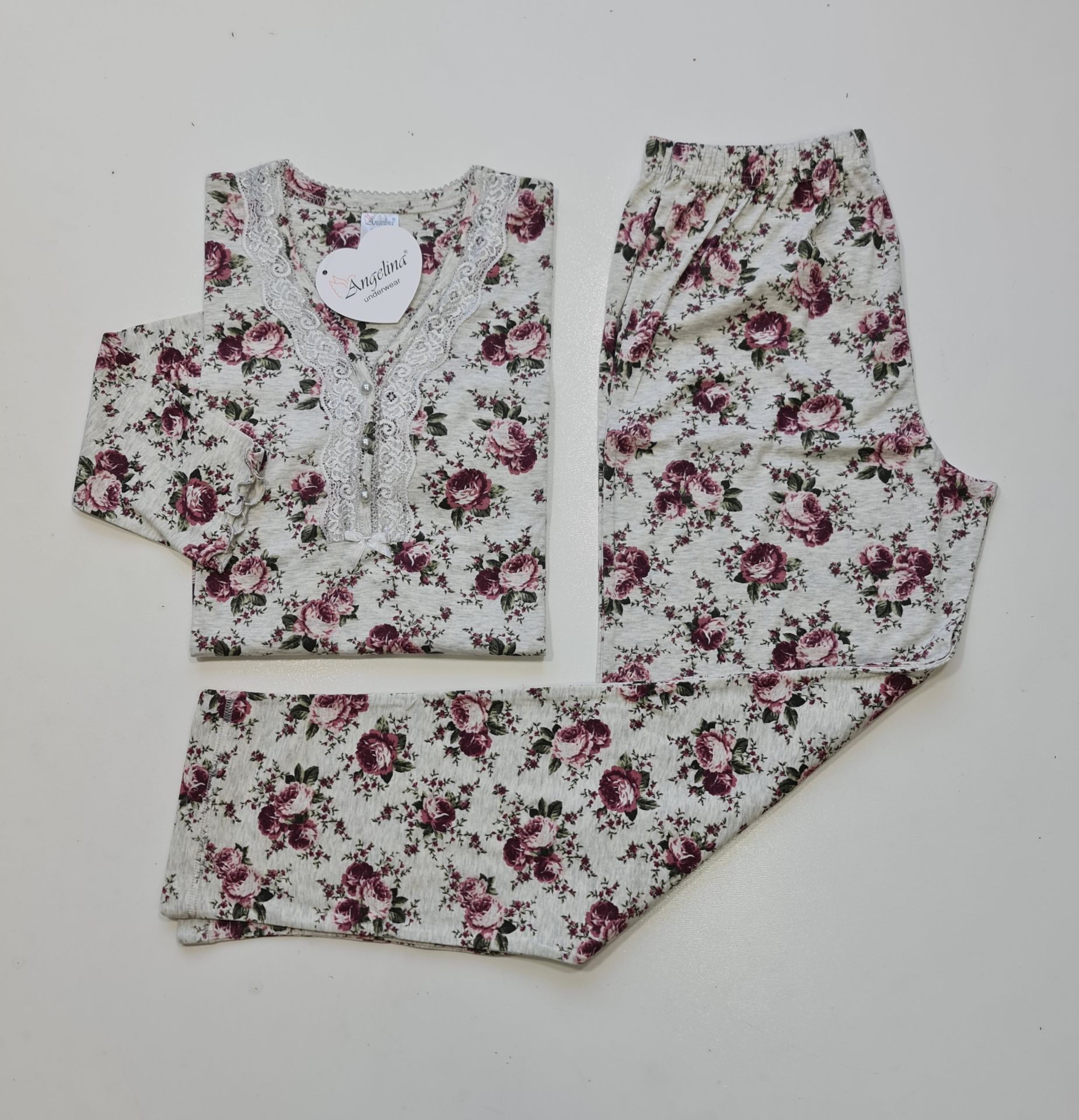 Angelina Uzun Kol Ribana Kadın Kışlık Pijama Takım