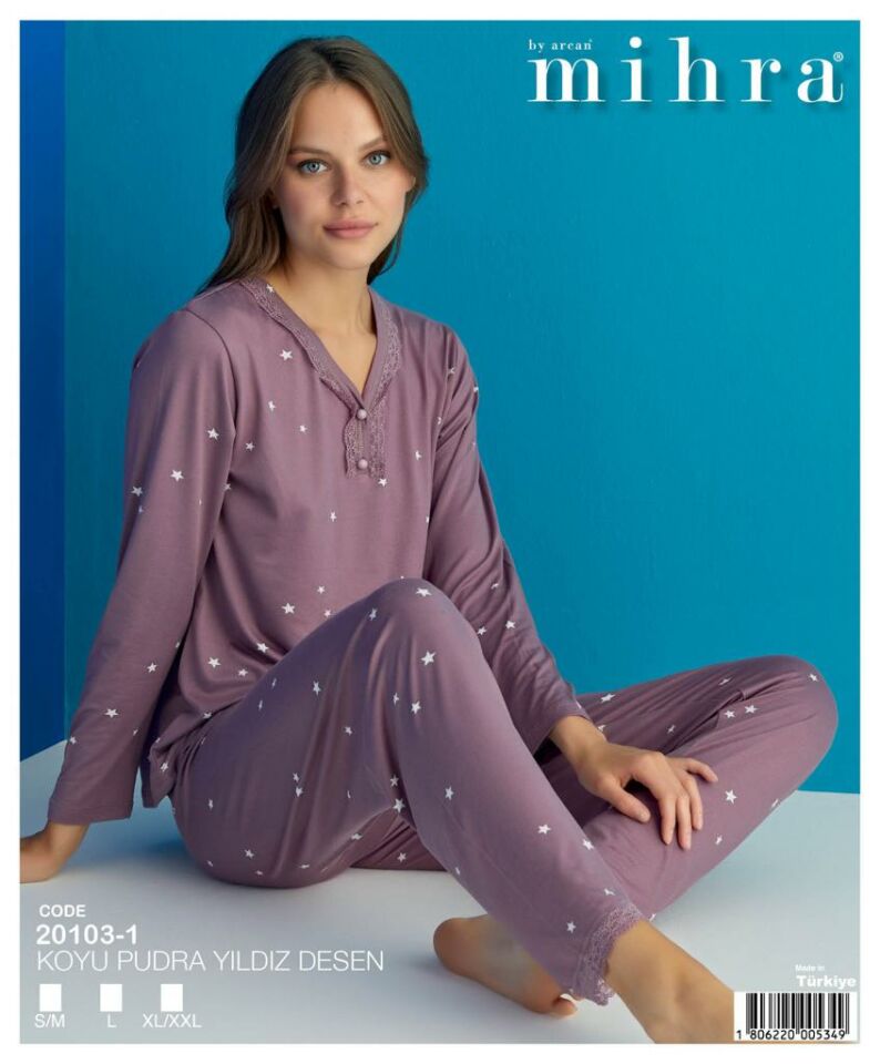 Arcan Kışlık Viskon Kadın Pijama Takım