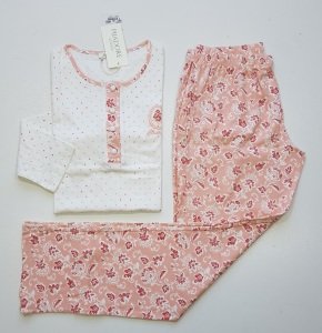 Pijadore Pembe Uzun Kol Yazlık Kadın Pijama Takım