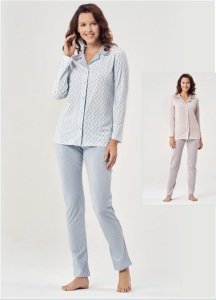 Pijadore Pembe Uzun Kol Yazlık Kadın Pijama Takım