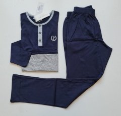 Pijadore Uzun Kol Gri Yazlık Erkek Pijama Takım