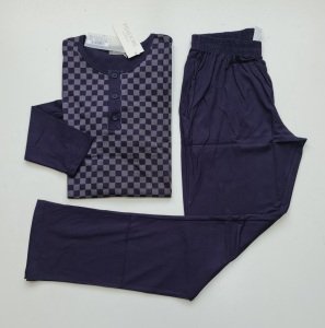Pijadore Uzun Kol Lacivert Yazlık Erkek Pijama Takım