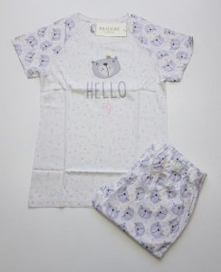 Pijadore Gri Kısa Kol Yazlık Kadın Pijama Takım